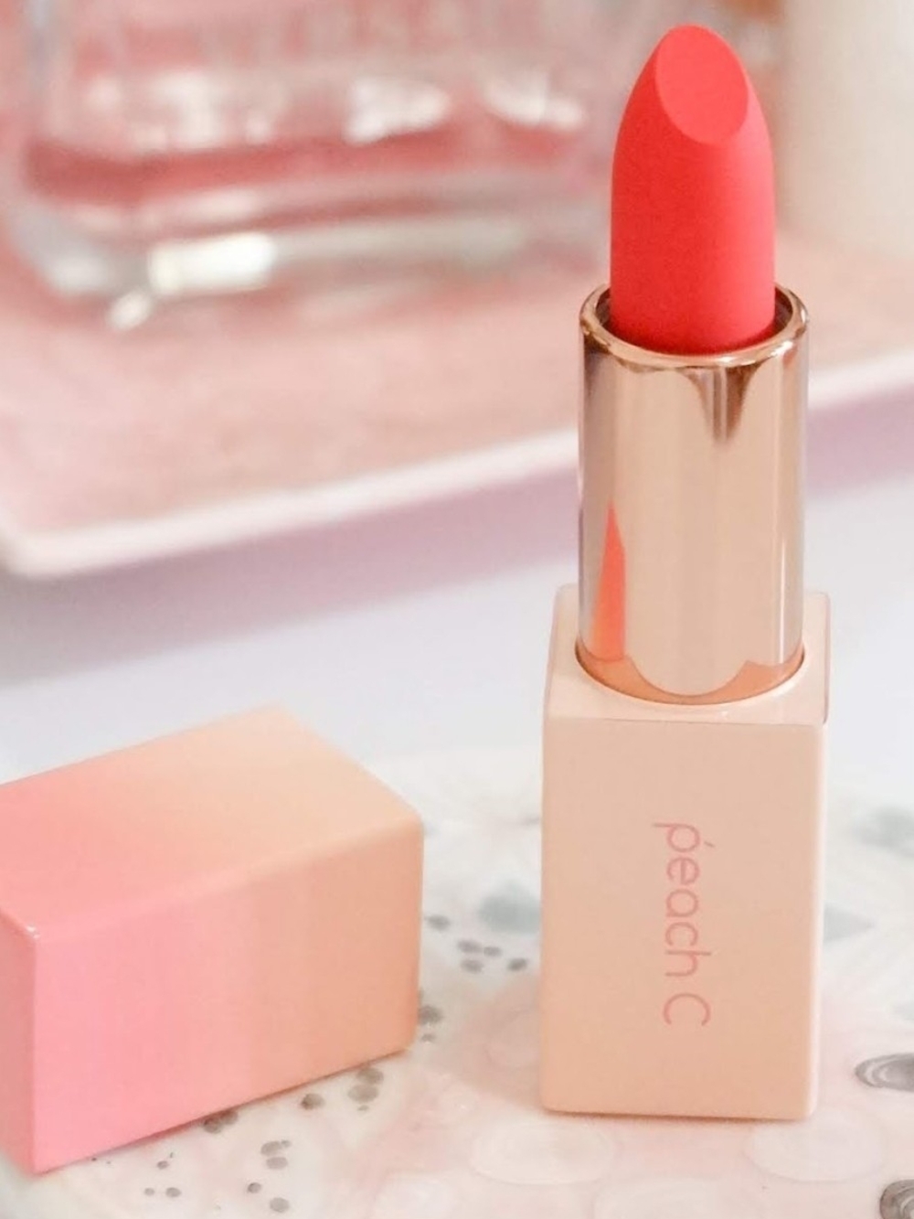 Peach C Tangerine Red Matte Lipstick